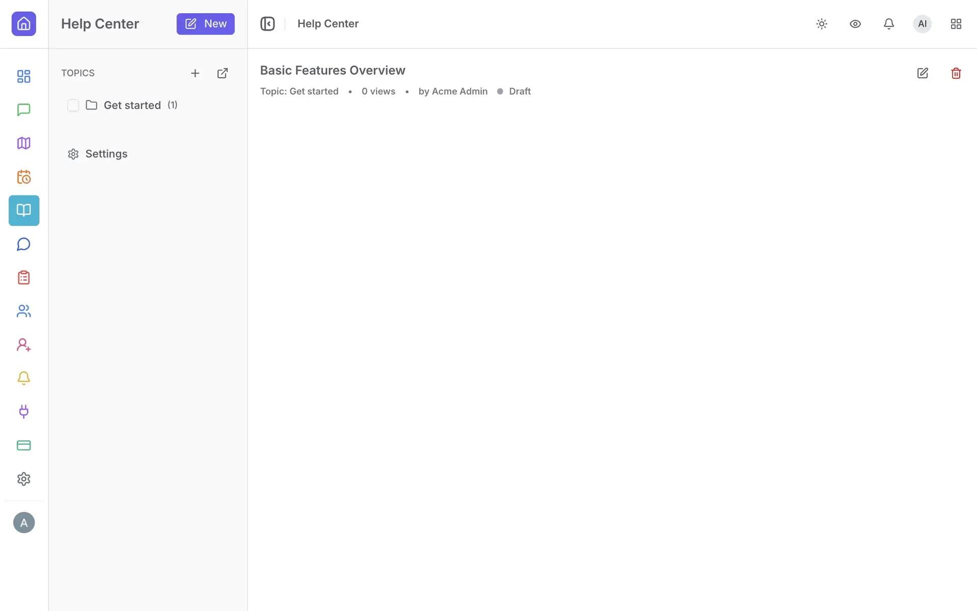 Interactive Help Center Mockup