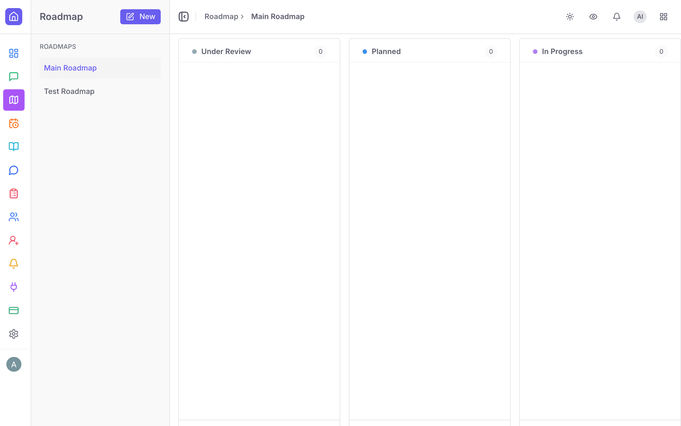 FeatureShark roadmap showing planned product work